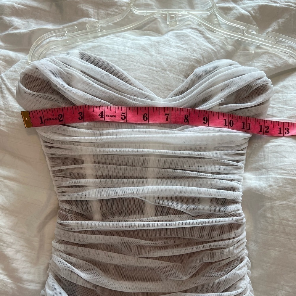 NOOKIE DITA MESH MINI DRESS - WHITE/NUDE NWT - Picture 15 of 16
